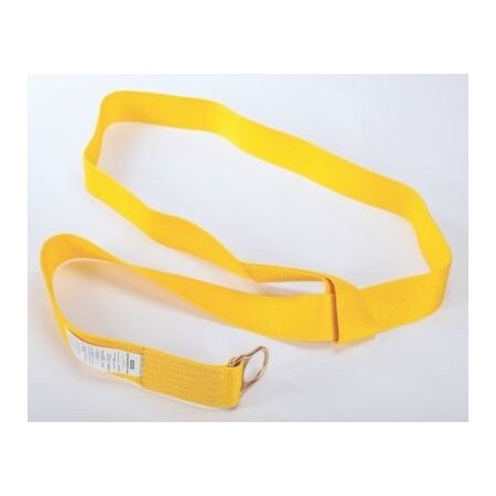 Msa Safety Anchorage Connector Strap, Yellow Nylon, Single D-Ring, 10' 10002183